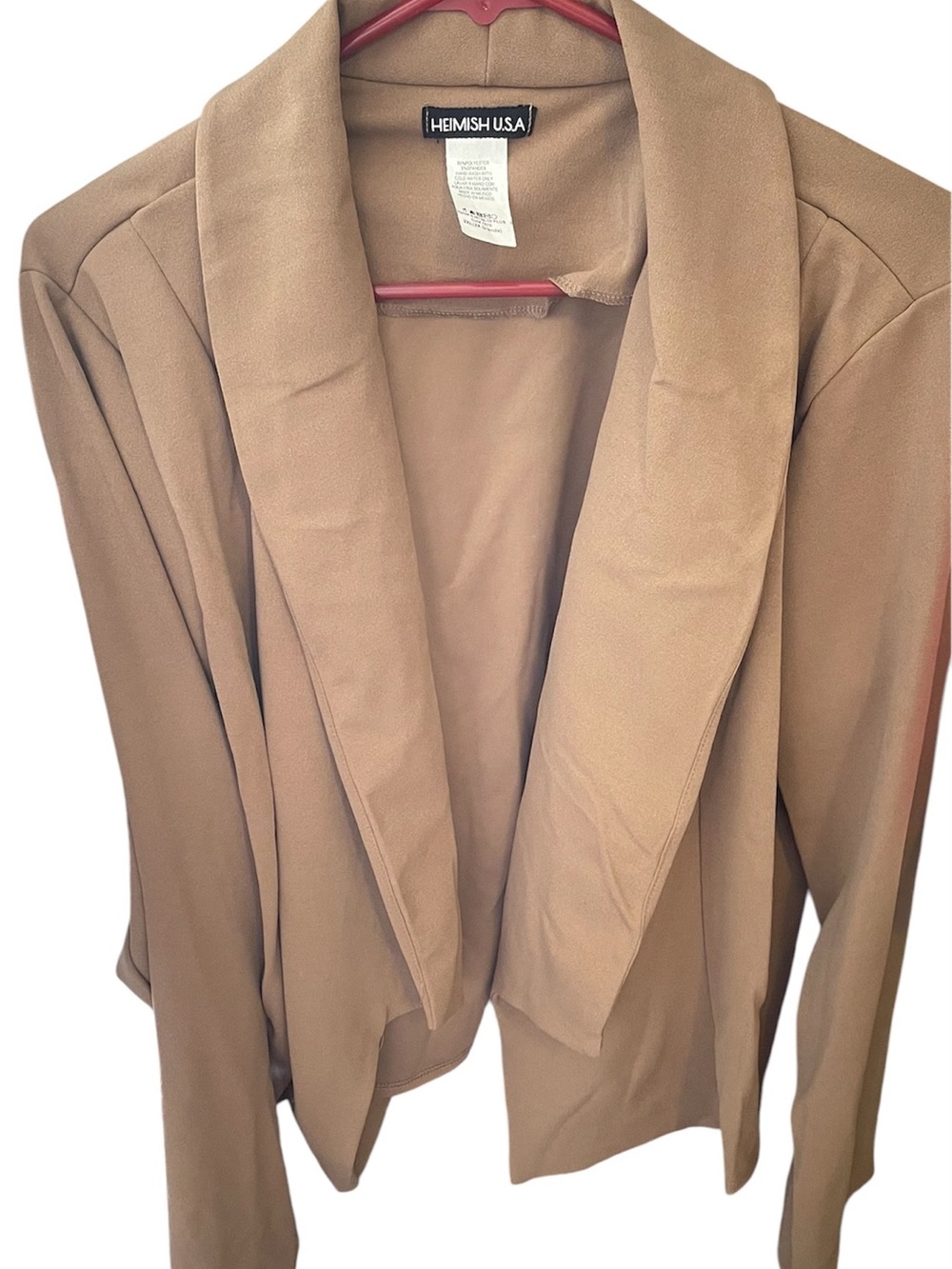 HEIMISH USA Women's Camel Open Front Blazer Jacket NWOT